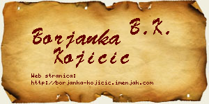 Borjanka Kojičić vizit kartica
